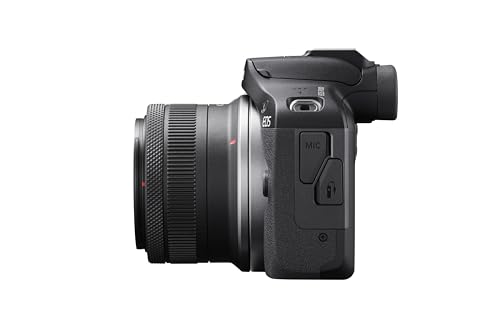 CANON EOS R100 Cámara Mirrorless + Objetivo RF-S 18-45 mm F4.5-6.3 IS STM + Bolsa para Cámara + Tarjeta SD de 64GB | Cámara Evil APS-C (24,1 MP) -4 EV | Vídeo 4K 25 fps | Dual Pixel CMOS AF | Negro