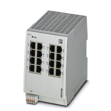 PHOENIX CONTACT FL Switch 2116 - Conmutador gestionado (16 Puertos RJ45, 10/100/1000 MBit/s, IP20, Clase A de Rendimiento PROFINET)