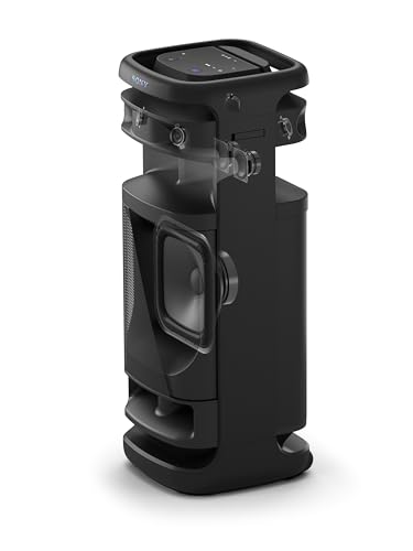 Sony ULT TOWER 10, Altavoz bluetooth para fiestas con ULT POWER SOUND y Deep Bass, altavoces X-Balanced, iluminación LED 360, funciones para fiestas, micrófono inalámbrico, portátil, ruedas giratorias