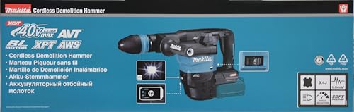 Makita HM001GZ02 - Martillo demoledor BL 40Vmáx XGT 7,1 kg AVT AWS (40 V, iones de litio, 40 V) (sin batería, sin cargador) Azul Petróleo
