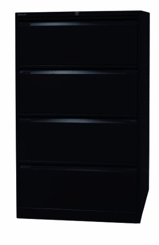 Bisley H61101 – Armario, doppelbahnig, DIN A4, 4 cajones, HR de Metal, 633 Negro, 62.2 X 80 X 132.1 cm