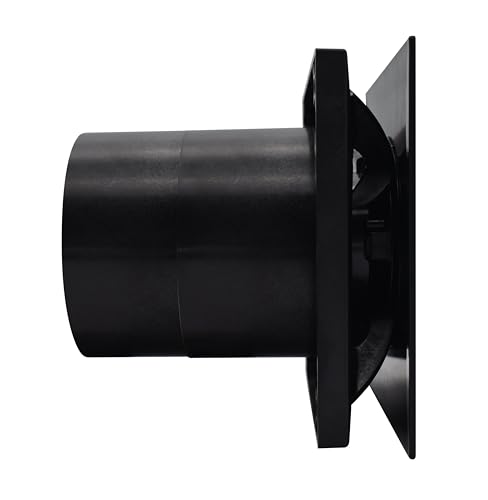 Airflow QT100 HT - Ventilador extractor de baño ultra silencioso 25 dB, eficiencia energética 5W, humedad ajustable 60-90% RH, dos velocidades 21/25 l/s, control de temporizador, clasificación IP45,
