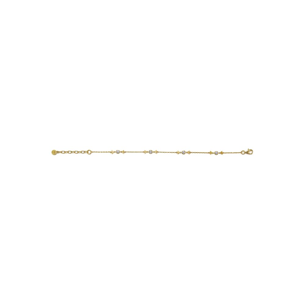 Emporio Armani Pulsera de plata de ley dorada para mujer, EG3619710, Eine Grösse, No es una piedra preciosa, Oro Amarillo