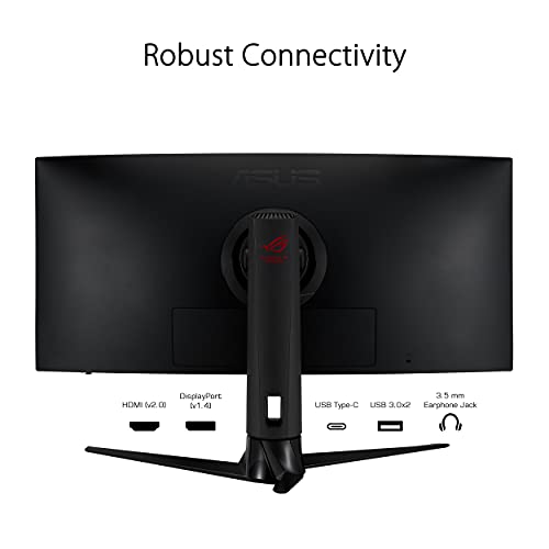 ASUS ROG Strix XG349C - Monitor de Gaming Curvo 34 Pulgadas, UWQHD (3440 x 1440, OC. a 180 Hz, 1 ms MPRT, Extreme Low Motion Blur Sync, USB de Tipo C, 135% sRGB, G-Sync, DisplayHDR 400), Negro