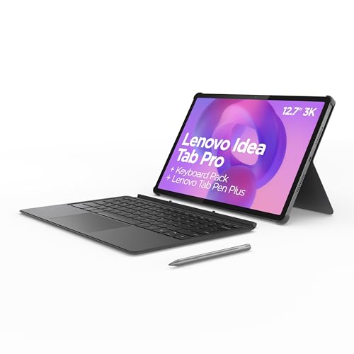 Lenovo Idea Tab Pro – Tablet 12.7" 3K (MediaTek Dimensity 8300, 8 GB RAM, 256 GB UFS 4.0, 144 Hz, Wi-Fi 6E, Bluetooth 5.3, Android 14) Gris, Incluye Teclado + Pen
