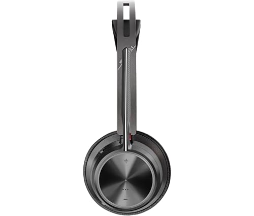 Poly Voyager Focus 2 Auriculares inalámbricos UC con micrófono y soporte de carga: compatible con PC a través del adaptador BLUETOOTH BT700 incluido o mediante cable USB