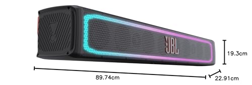 JBL Altavoz RallyBar XL de 35" - Barra de Sonido Bluetooth Exterior para Vehículos y Barco Marino con 14 Altavoces Potente Resistentes al Agua, Amplificador de 300 W rms, Iluminación LED y Subwoofer