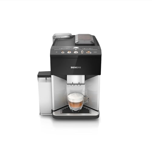 SIEMENS - Cafetera superautomática, EQ500, limpieza autoMilk, Display TFT Touch&Slide, función oneTouch doubleCup, plateado/negro, TQ513R01
