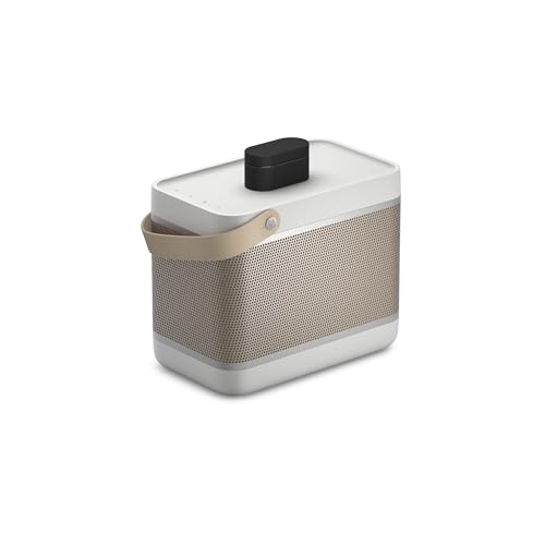 Bang & Olufsen Beolit 20 Potente Altavoz Bluetooth Inalámbrico Portátil para Uso en Casa y Exteriores con Sonido de 360 Grados y Cargador Inalámbrico Qi Integrado para Teléfono Grey Mist