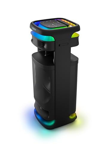 Sony ULT TOWER 10, Altavoz bluetooth para fiestas con ULT POWER SOUND y Deep Bass, altavoces X-Balanced, iluminación LED 360, funciones para fiestas, micrófono inalámbrico, portátil, ruedas giratorias