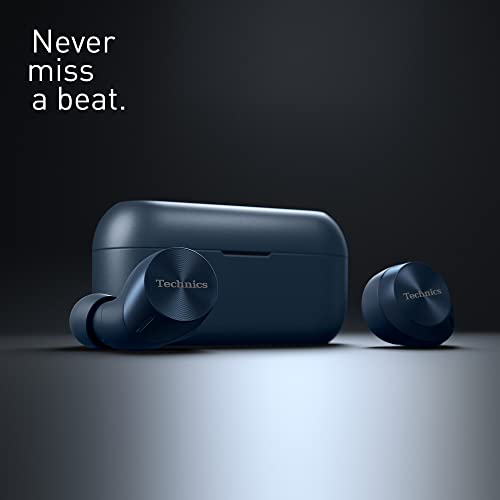 Technics EAH-AZ60M2EA Auriculares Inalámbricos Cancelación De Ruido, Bluetooth Multipunto 3 Dispositivos, Cómodos Intraurales, Carga Inalambrica, Azul Medianoche