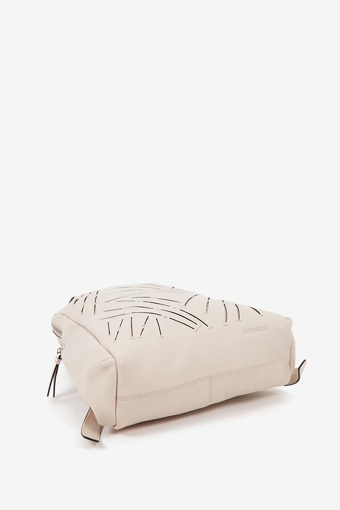 Abbacino Mochila de mujer en piel troquelada beige