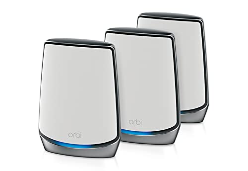 NETGEAR Orbi Mesh WiFi 6 (RBK853) | WiFi Mesh Router con 2 satélites extensores | Cobertura Mesh Tribanda AX6000 para toda la casa de hasta 525 m2 y 100 Dispositivos
