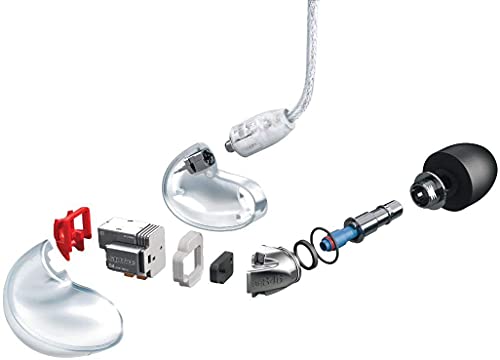 Shure SE846-CL - Auriculares Profesionales con Cuatro microtransductores de Alta definición para precisión de Frecuencias agudas y Bajos Profundos, Aislamiento de Sonido, 3.5 mm Cable, Transparente