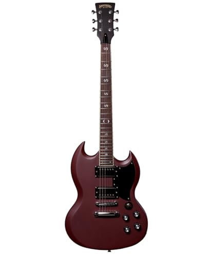 Santana Draco Standard MOR - Guitarra eléctrica, modelo SG, mástil de caoba, Roble granate rojo