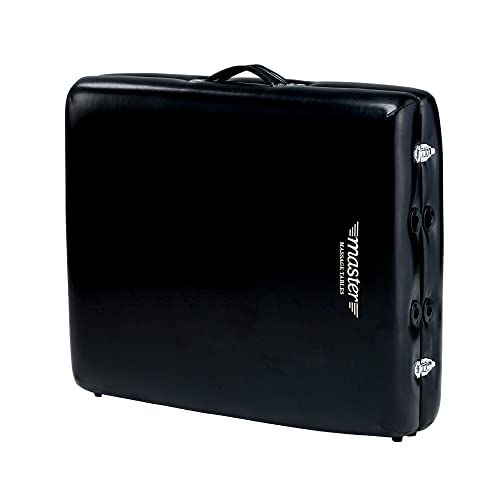 Master Massage Galaxy - Camilla de Masaje Plegable (71 cm, Patas de Madera, Bolsa de Transporte), Negro