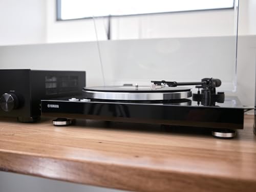 Yamaha TT-S303 Tocadiscos Hi-Fi con Correa para vinilos, preamplificador Integrado, Salida de línea y Phono conmutables, Negro