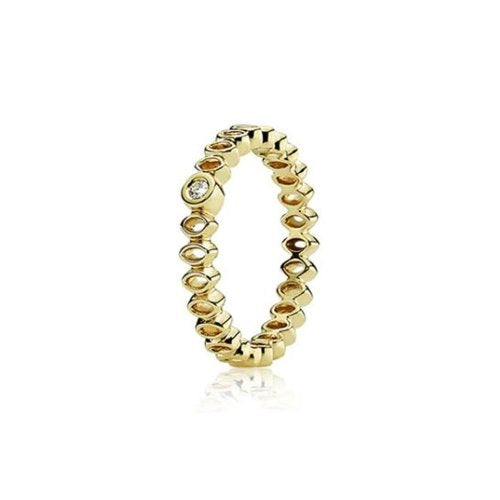 PANDORA - Anillo de Oro Amarillo de 14 Quilates, Talla 17 (18,16 mm)