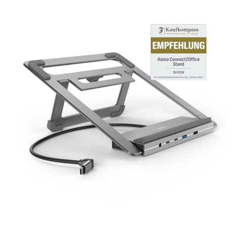 Hama | Docking Station USB-C 12 en 1 (12 Puertos, Max. Resolución: 4k, USB-A, USB-C, Ethernet, Audio 3.5mm) Gris