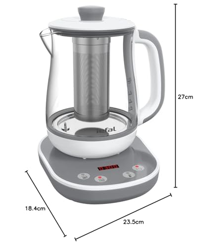 TEFAL BJ551B10 Tastea Machine a the en verre 1,5 L, 8 reglages, Panier a the amovible acier inoxydable, Maintien au chaud, Base