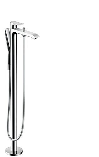 Hansgrohe 31471000 Metris grifo de pie con ducha de mano para bañera, cromo