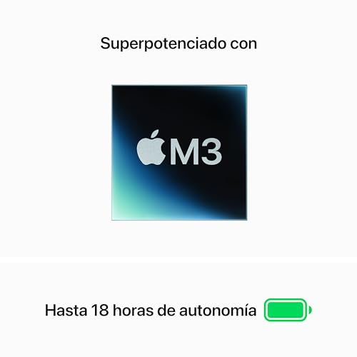 Apple 2024 MacBook Air de 15 Pulgadas con Chip M3 de Apple: Pantalla Liquid Retina de 15,3 Pulgadas, 8 GB de Memoria unificada, SSD de 256 GB, cámara FaceTime HD a 1080p, Touch ID, Plata