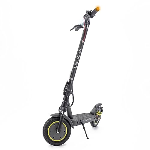 smartGyro Z-PRO Black Patinete Eléctrico de 36V, 600W de Potencia Máxima, Batería de 10Ah, Autonomía 40 Km, Ruedas de 10 inches, Suspensiones, Triple Frenada, App, Certificado DGT, Segunda Generación