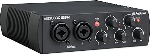 PreSonus AudioBox 96 - Interfaz de Audio USB, Para Grabación, Difusión, Podcasting con Paquete de Software incluido Studio One Artist, Ableton Live Lite DAW, Edición del 25º Aniversario