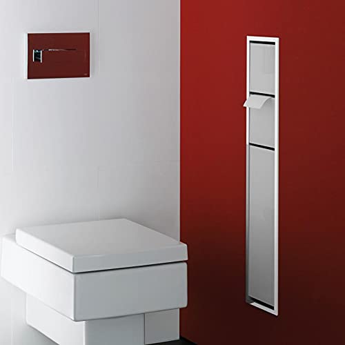 Emco Asis 150 975027850 - Armario de baño para empotrar (Cromo/Cristal Blanco, bisagra de Puerta a Elegir)