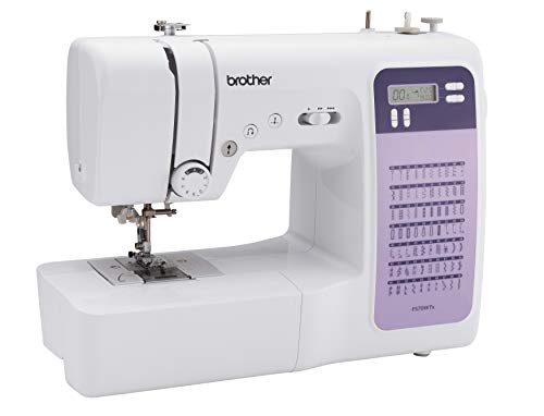 Brother FS70WTx Patchwork-Nähmaschine mit Máquina de Coser, Metal, Blanco, Morado, Full-size sewing machine + Anschiebetisch
