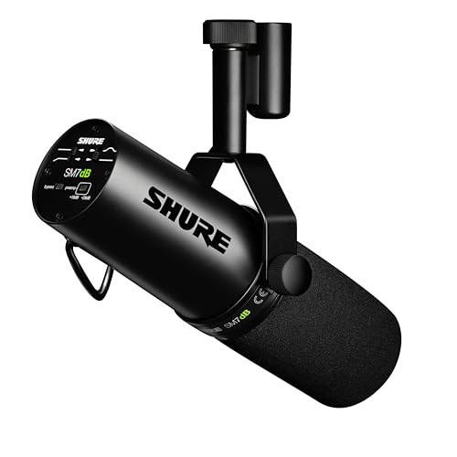 Shure SM7dB Micrófono dinámico para retransmisiones, podcasts y grabación, Amplio Rango de Frecuencias, Sonido cálido y Suave, construcción sólida, Paravientos Desmontable - Negro