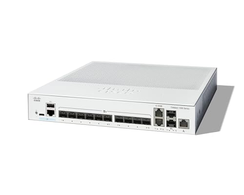 Switch gestionado Cisco Catalyst 1300-12XS, 10 Puertos SPF+ de 10G, 2x10GE SFP+ Combo, protección Limitada de por Vida (C1300-12XS)