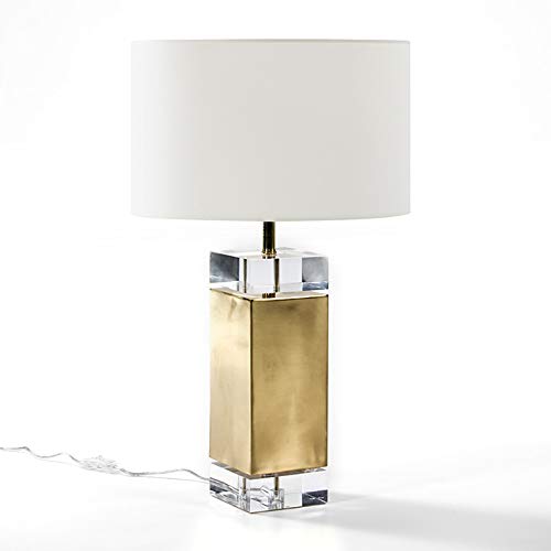 LAMPARA SOBREMESA 13X13X50 ACRILICO/METAL DORADO SIN PANTALLA