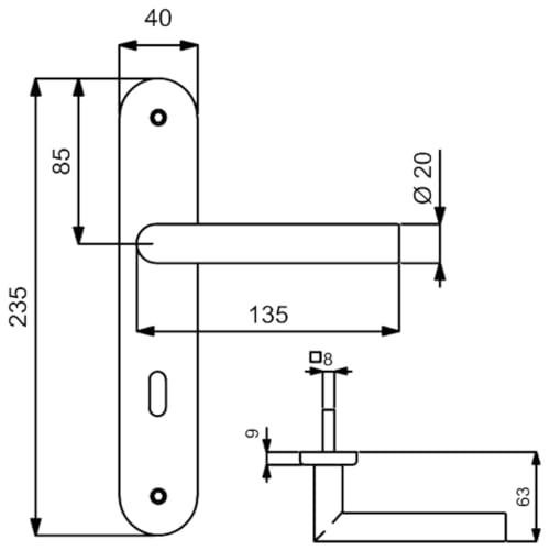 Juego de 6 placas largas para puerta de acero inoxidable satinado para 5 puertas de habitaciones con perforación de barba y 1 puerta de baño y tirador de puerta