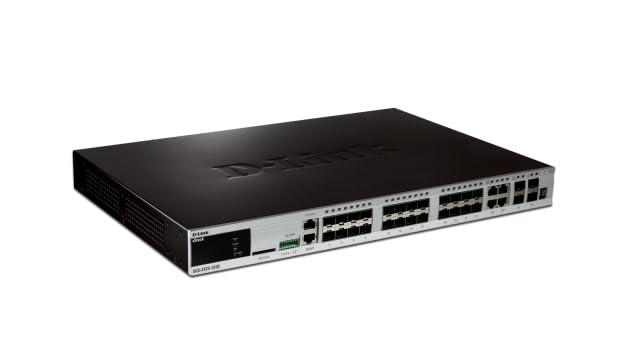 D-Link DGS-3420-28SC - Switch de red (L2, gestionado, 10/100 Mbps, 10/100/1000 Mbps, con conexión de cable), negro