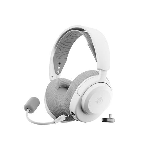 SteelSeries Arctis Nova 3P Wireless Auriculares Gaming multiplataforma - App - Batería 40h - Controladores magnéticos de neodimio - 2,4 GHz/Bluetooth - Micro extraíble - PS5, PS4, PC, Switch -Blanco