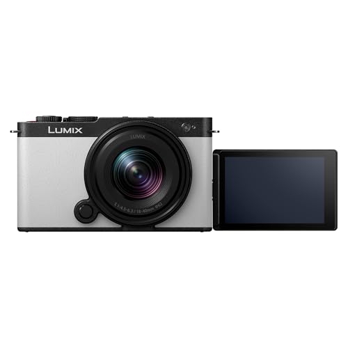 Panasonic Lumix DC-S9NE-W Cámara para Vlog con Fotograma Completo y Puerta Abierta sin Espejo, 24,2 MP, Vídeo 6K/4K, PDAF de 779 Puntos, WiFi 5 GHz, Blanco, con S-R1840 18-40mm S Lente De Cámara