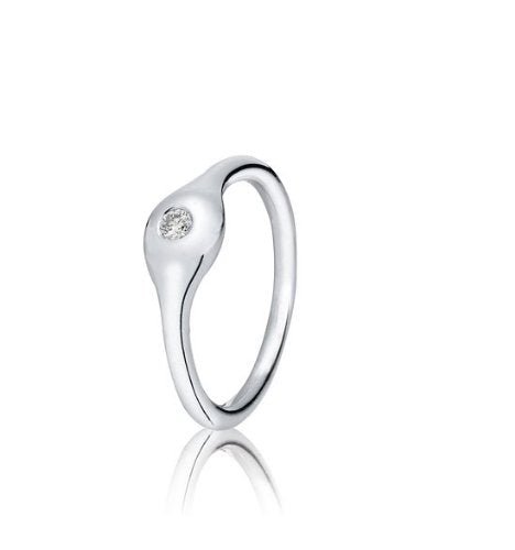 Pandora 970104WD-55 - Anillo de oro blanco de 18 quilates, talla 15 (17,52 mm)