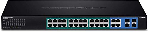 TRENDnet TPE-2840WS - Switch de Red (4 x PoE+, 20 x PoE, 4 x SFP, 1000Base-T, IPv6), Color Negro