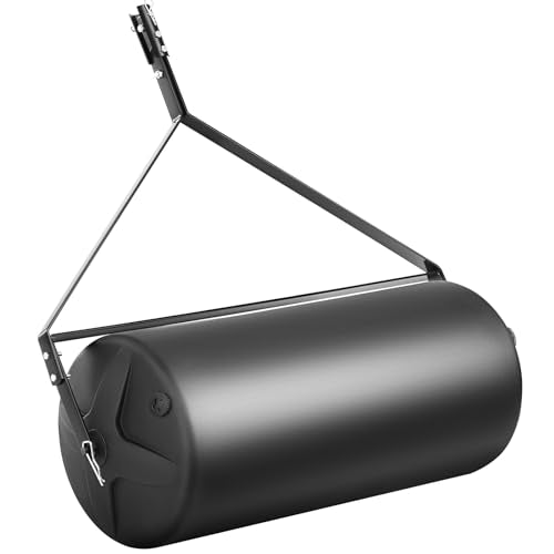 VEVOR Rodillo para Césped 400 Libras 181 L Rodillo para Jardín Relleno de Arena/Agua LLDPE Rodillo para Césped Marco de Acero con Tapa Fácil Giro Remolque Detrás del Tractor ATV para Jardín Granja