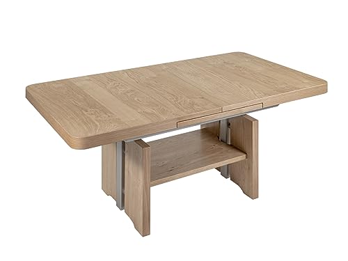 Vierhaus Mesa de café, Madera, Naturaleza, 110(150)/70/56-75 cm