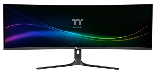 Thermaltake Monitor Gaming Curvo QD-OLED de 49″ | Resolución Dual QHD 5120×1440 | Curvatura 1800R | 240 Hz | Tiempo de Respuesta 0,03 ms | 99% DCI-P3 | RGB Integrada
