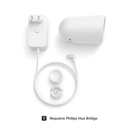 Philips Hue Secure - Cámara de Video Vigilancia Inteligente para Exteriores/Interiores, inalámbrica (Color Blanco), Full HD Video, fácil de Instalar, Control de Vigilancia y Luz con Solo una App