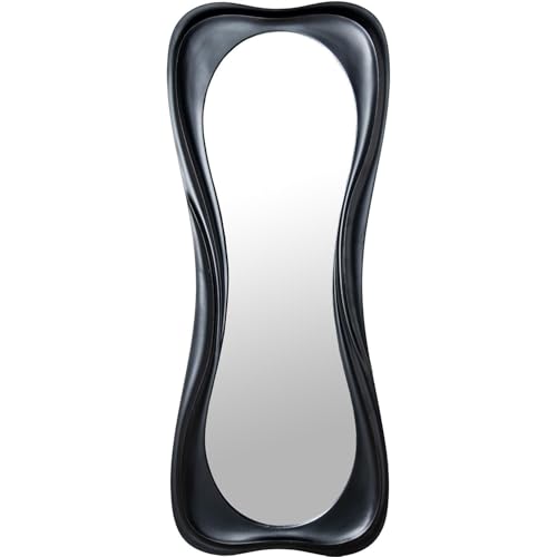Espejo de pie con Forma de Madera DM Lacado en Negro 70x4x175cm