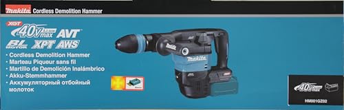 Makita HM001GZ02 - Martillo demoledor BL 40Vmáx XGT 7,1 kg AVT AWS (40 V, iones de litio, 40 V) (sin batería, sin cargador) Azul Petróleo