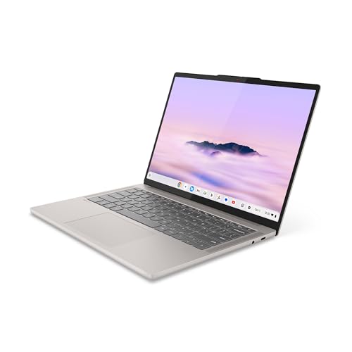 Lenovo Chromebook Plus Gen 10 - Ordenador Portátil 14'' WUXGA OLED (MediaTek Kompanio Ultra 910, 12GB RAM, 128GB UFS, ChromeOS)-Seashell + 1 año de Google AI Pro con Gemini Pro y 2TB de Almacenamiento