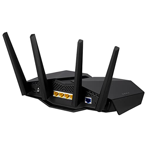 ASUS RT-AX82U V2, Router Gaming AX5400 WiFi 6 extensible de dos bandas, puerto para juegos, modo Mobile Game, Aura RGB, compatible con PS5, seguridad de red, Instant Guard, VPN, compatible con AiMesh