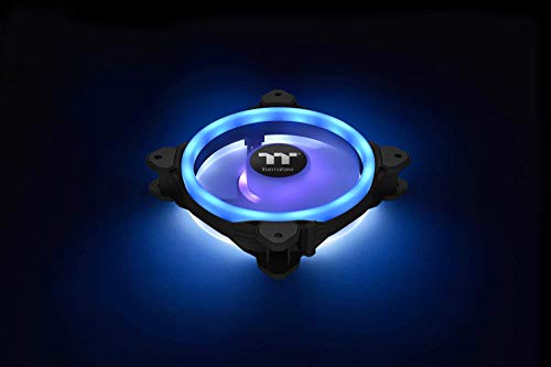 Thermaltake Riing Trio 12 LED RGB - Pack de 3 ventiladores para PC, color negro