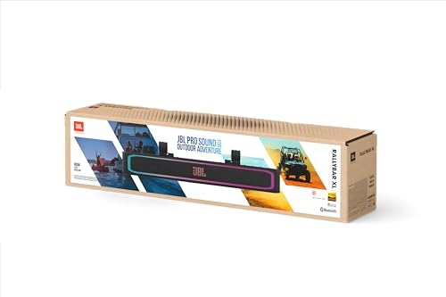 JBL Altavoz RallyBar XL de 35" - Barra de Sonido Bluetooth Exterior para Vehículos y Barco Marino con 14 Altavoces Potente Resistentes al Agua, Amplificador de 300 W rms, Iluminación LED y Subwoofer