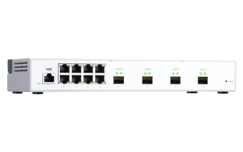 QNAP QSW-M408S QSW-M408S, 8 Port 1Gbps, 4 Port 10GbE SFP+, Web Management Switch